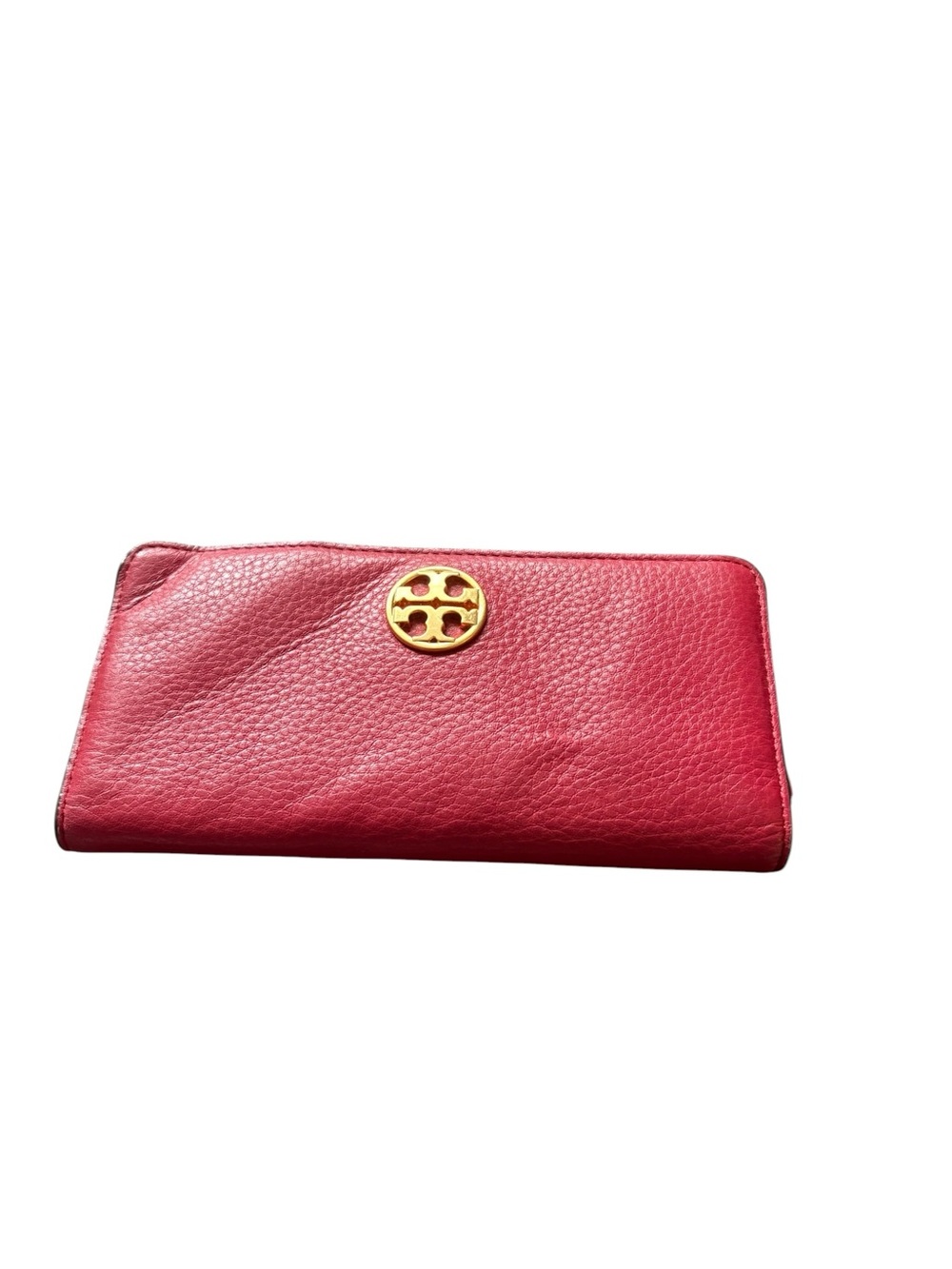 Tory Burch Red Leather Zip Wallet